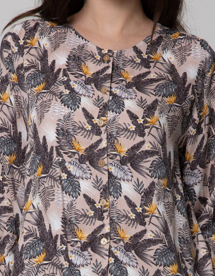 Triset Ladies Long Sleeves Blouse Print Flower