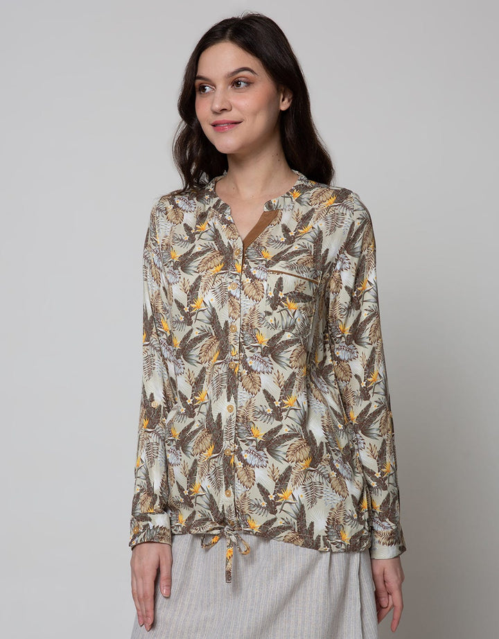 Triset Ladies Blouses Leaf Motif