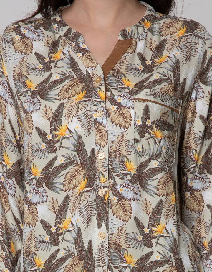 Triset Ladies Blouses Leaf Motif