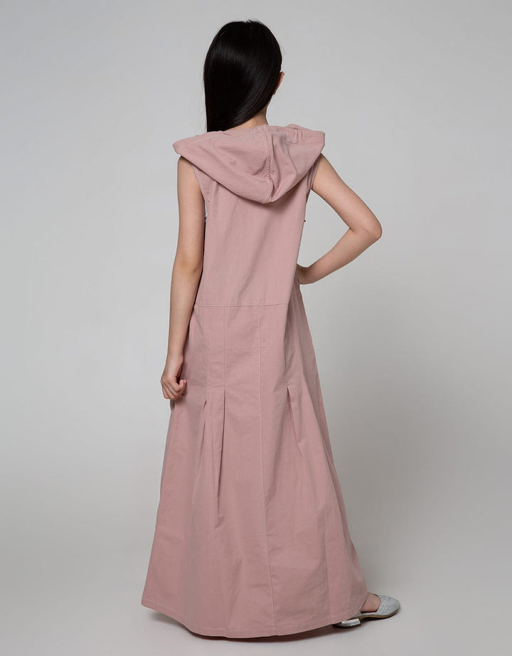 Nevada Short Sleeve Midi Dress Sleeveless Maxi With Hoodie