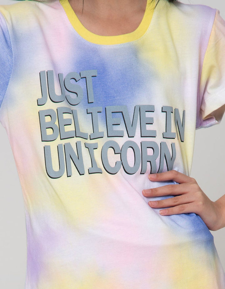 Aero Short Sleeve T-Shirt Basic Top Believe Unicorn