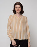 LS BLOUSE VNECK