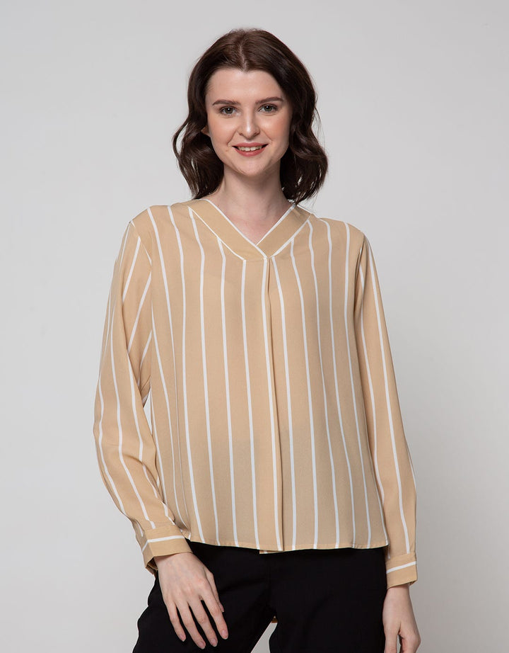 LS BLOUSE VNECK