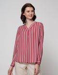 LS BLOUSE VNECK