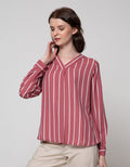 LS BLOUSE VNECK