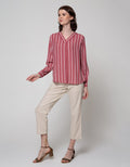 LS BLOUSE VNECK
