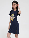 Nevada Bear Print Midi Dress Anak Perempuan