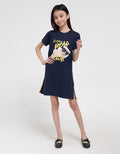 Nevada Bear Print Midi Dress Anak Perempuan