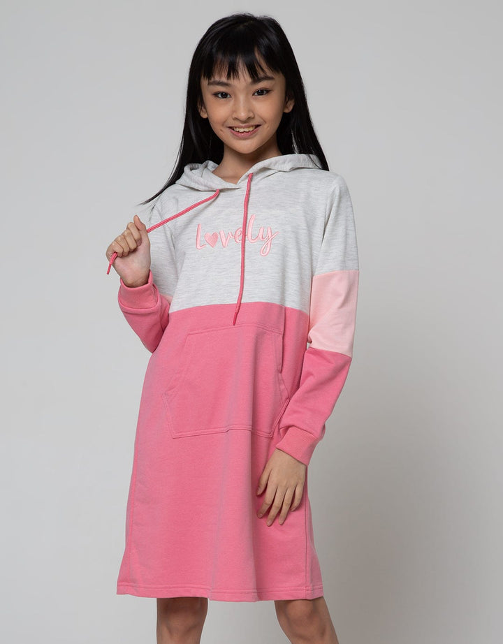 Nevada Long Sleeve Midi Dress Hoodie Cut N Sewn Print Glitter