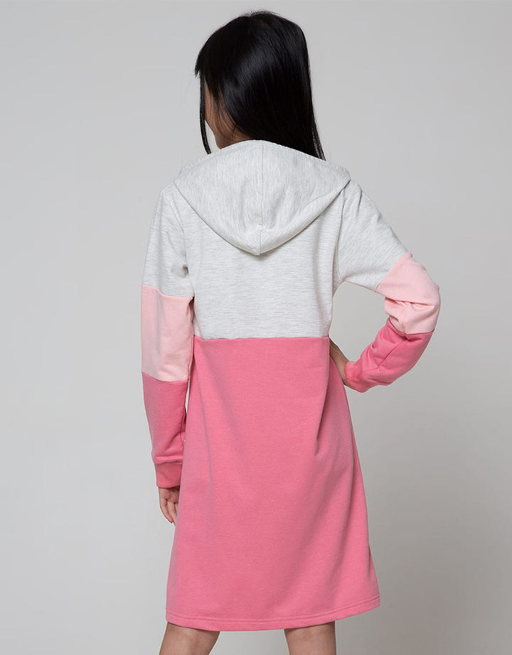 Nevada Long Sleeve Midi Dress Hoodie Cut N Sewn Print Glitter
