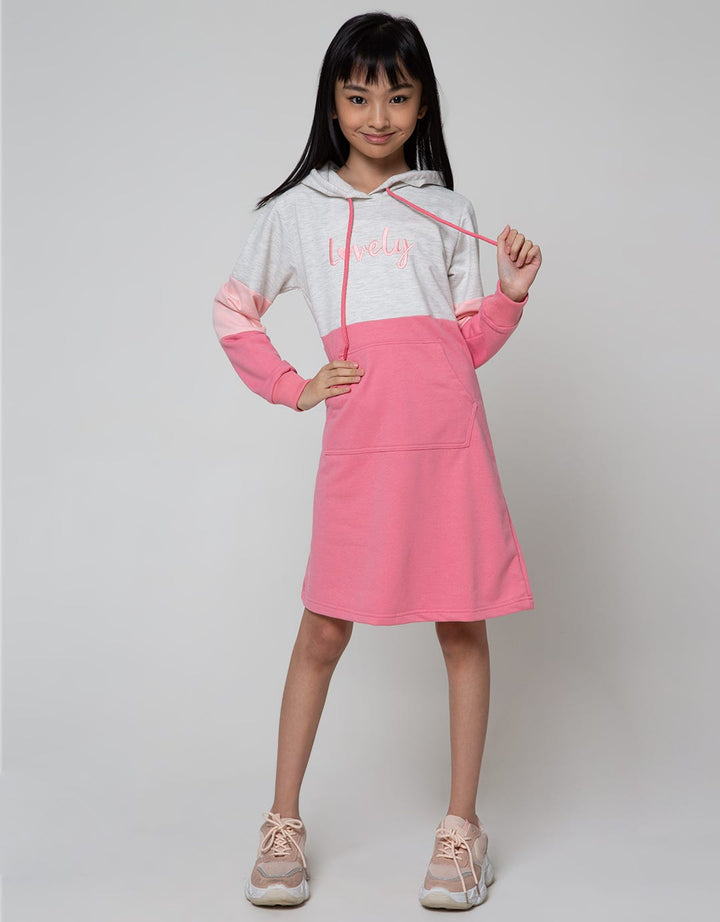 Nevada Long Sleeve Midi Dress Hoodie Cut N Sewn Print Glitter
