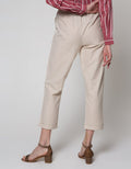 Connexion Hi Waist Paperbag Ankle Pants With Ramie Belt