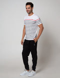 Cardinal Jeans T-Shirt Oblong Short Sleeve Stripes