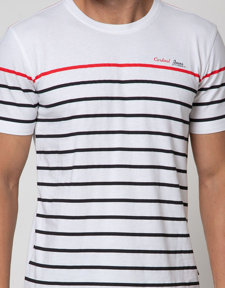 Cardinal Jeans T-Shirt Oblong Short Sleeve Stripes