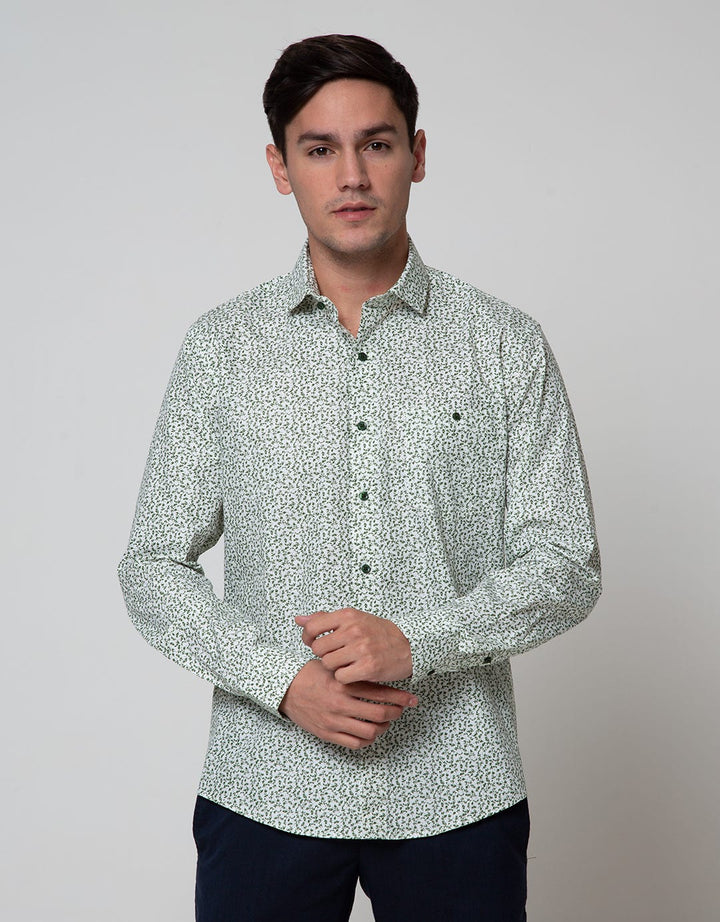 Cole Long Sleeve Shirt Print Slim