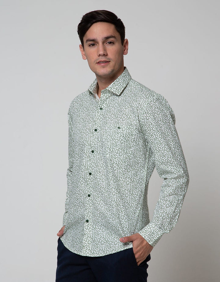 Cole Long Sleeve Shirt Print Slim