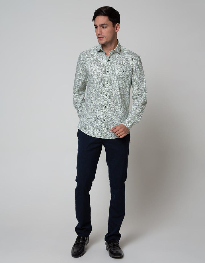 Cole Long Sleeve Shirt Print Slim
