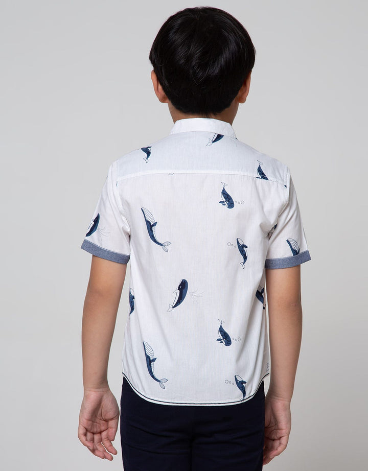 Little M Short Sleeve Shirt Fullprint Ikan Kantong