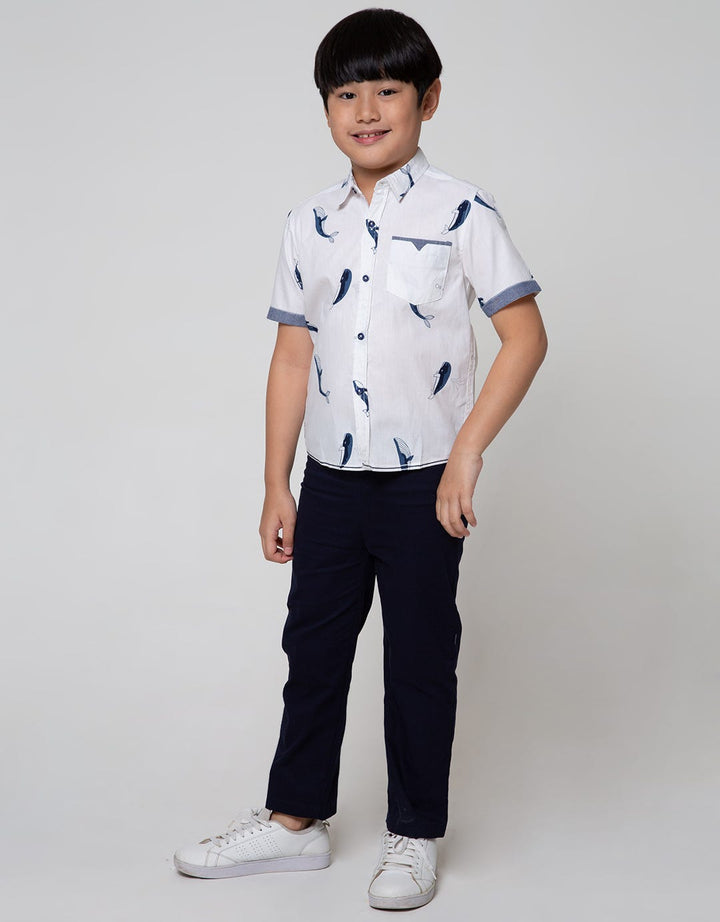 Little M Short Sleeve Shirt Fullprint Ikan Kantong