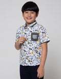 Little M Short Sleeve Shirt Safari Print