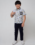 Little M Short Sleeve Shirt Safari Print