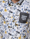 Little M Short Sleeve Shirt Safari Print