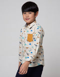 Little M Long Sleeve Shirt Print Dino Poplin