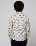 Little M Long Sleeve Shirt Print Dino Poplin