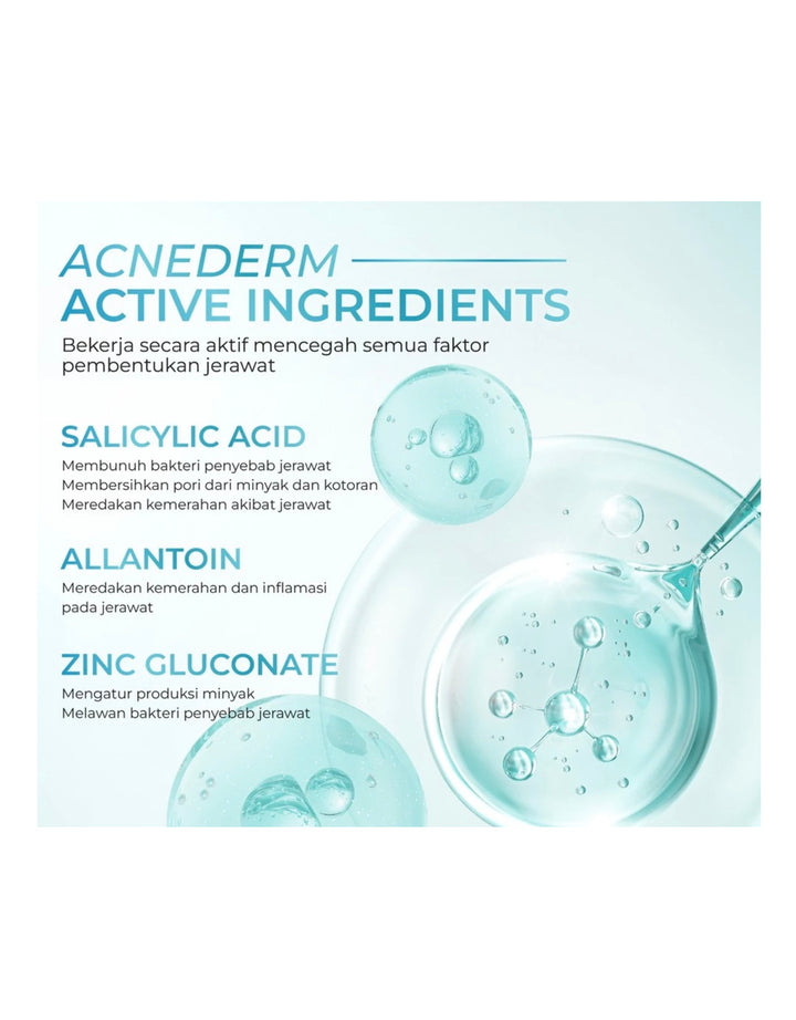 Wardah Acnederm Salicylic Acid Zinc Acne Clearing Low Ph Foaming Cleanser 100 Ml