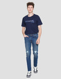Nevada Ripped Slim Denim Celana Pria