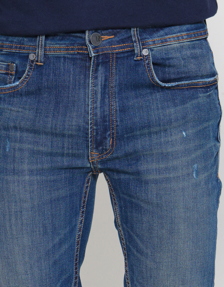 Nevada Ripped Slim Denim Celana Pria