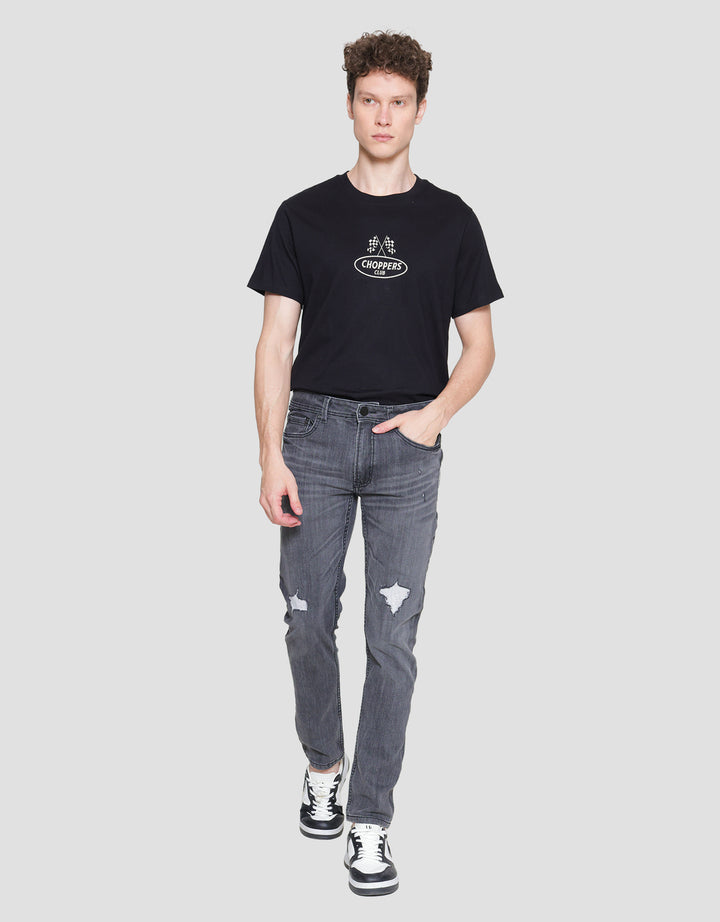 Nevada Ripped Slim Denim Celana Pria