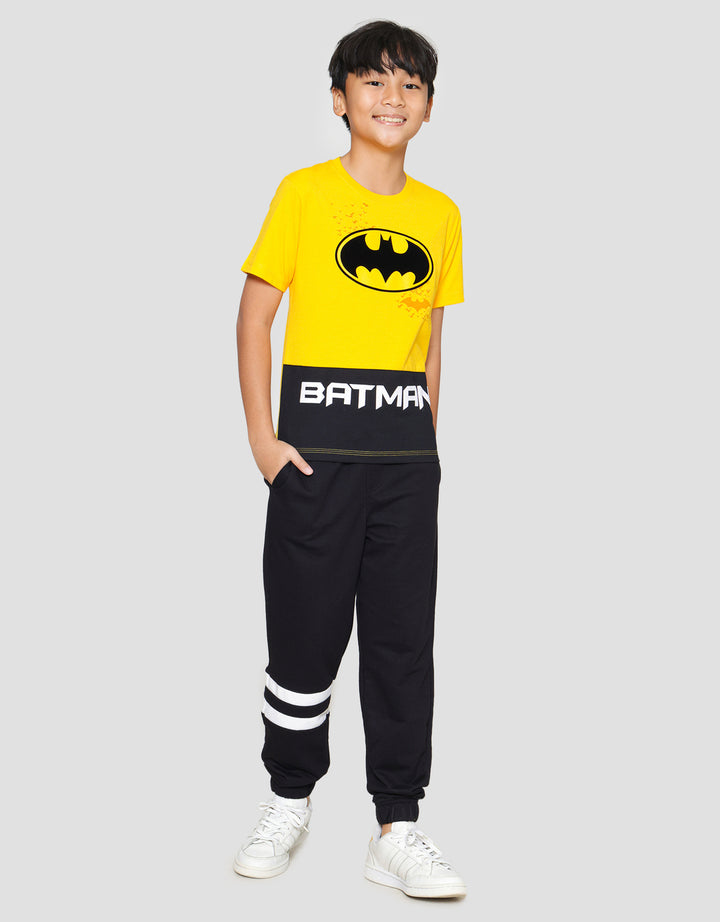 Character Batman Logo Cut Sew Kaos Anak Laki-Laki