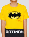 Character Batman Logo Cut Sew Kaos Anak Laki-Laki