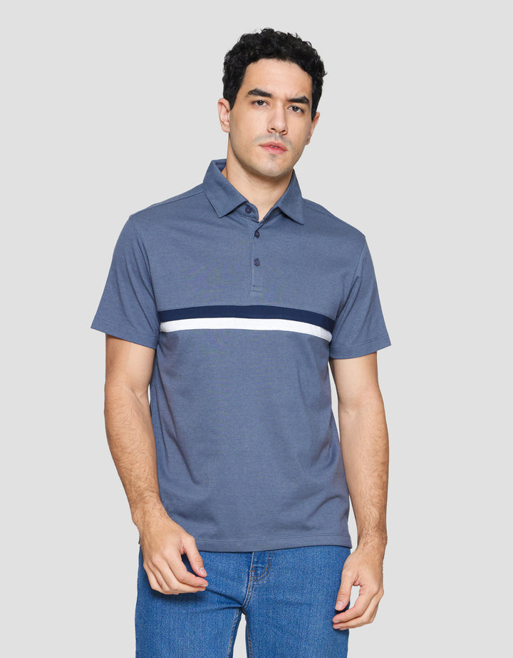 Cole Stripes Cut&Sewn Kaos Polo Pria