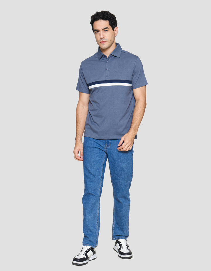 Cole Stripes Cut&Sewn Kaos Polo Pria