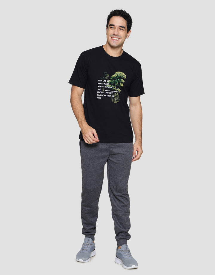 T Zone Print Geographic Mark 2 Nature Kaos Lengan Pendek Pria