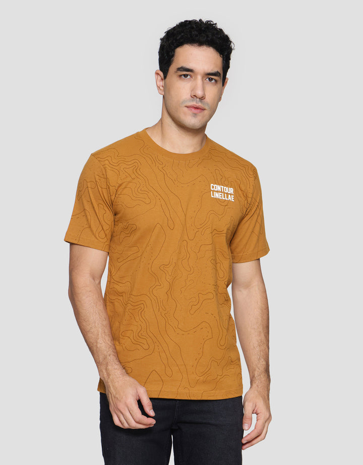 T Zone Print Contour Linellae Kaos Lengan Pendek Pria