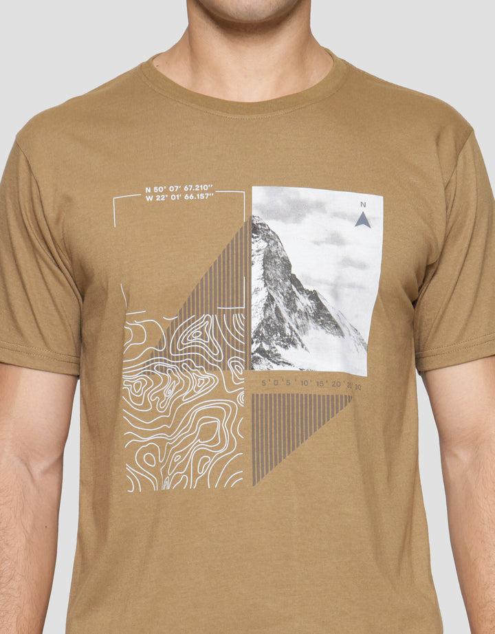 T Zone Photoprint Theme Holiday Outing Print Kaos Lengan Pendek Pria