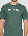 T Zone Print Theme Bicycle Ride Print Kaos Lengan Pendek Pria