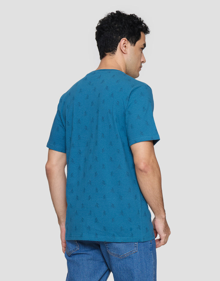 T Zone Print Theme Bicycle Print Kaos Lengan Pendek Pria