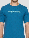 T Zone Print Theme Bicycle Print Kaos Lengan Pendek Pria