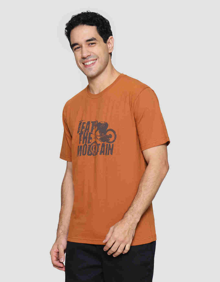 T Zone Print Beat The Mountain Kaos Lengan Pendek Pria