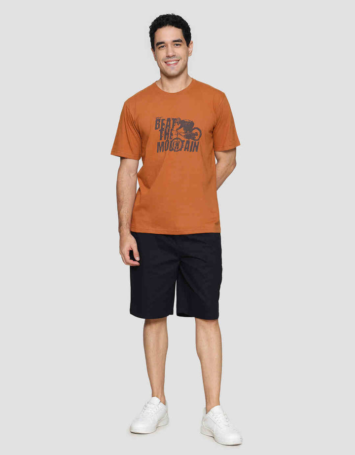 T Zone Print Beat The Mountain Kaos Lengan Pendek Pria
