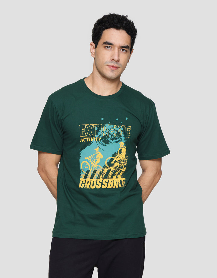 T Zone Print Crossbike Kaos Lengan Pendek Pria