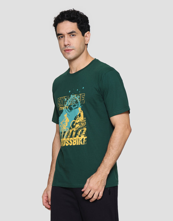 T Zone Print Crossbike Kaos Lengan Pendek Pria