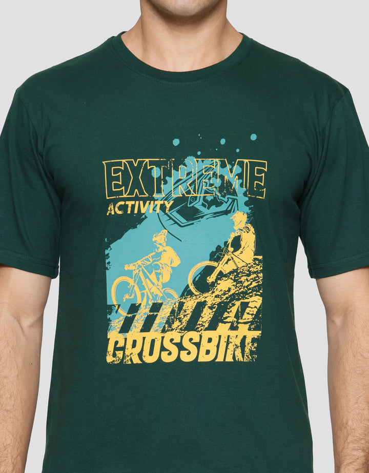 T Zone Print Crossbike Kaos Lengan Pendek Pria