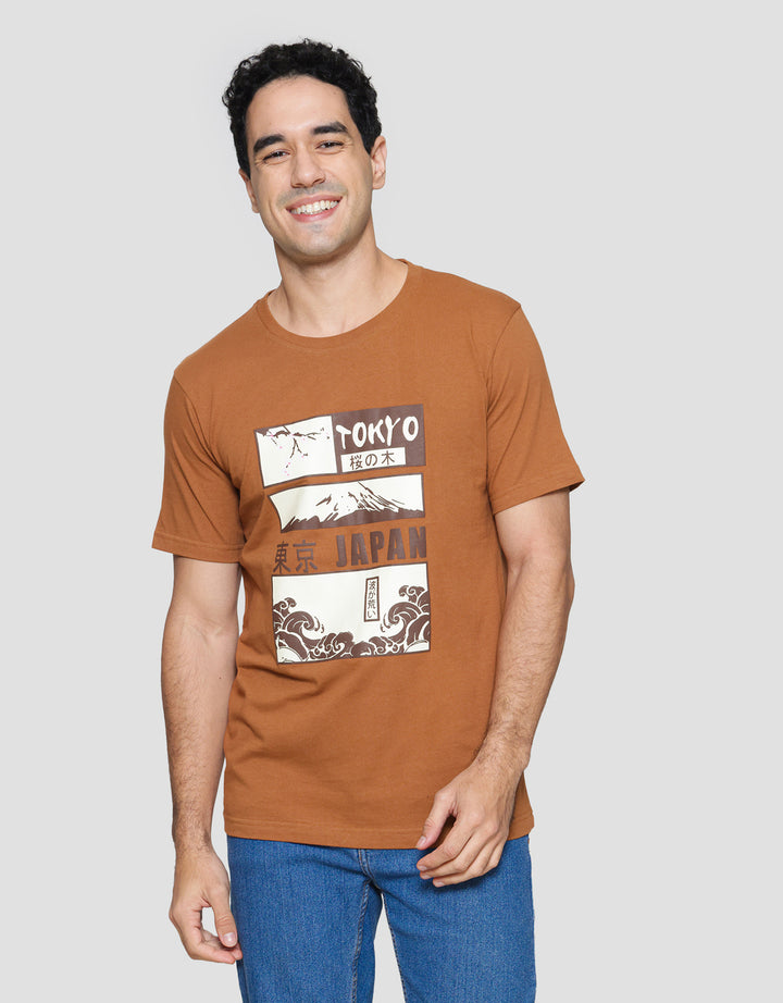 T Zone Print Theme Tokyo Japan Kaos Lengan Pendek Pria