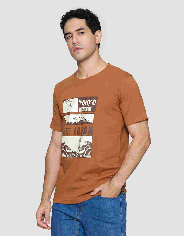 T Zone Print Theme Tokyo Japan Kaos Lengan Pendek Pria