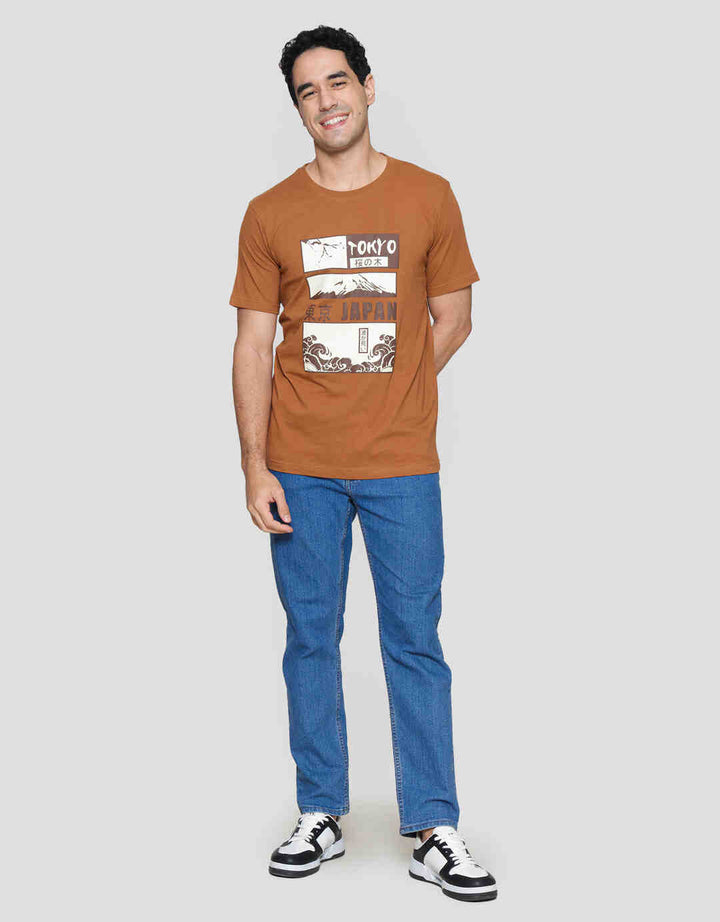 T Zone Print Theme Tokyo Japan Kaos Lengan Pendek Pria